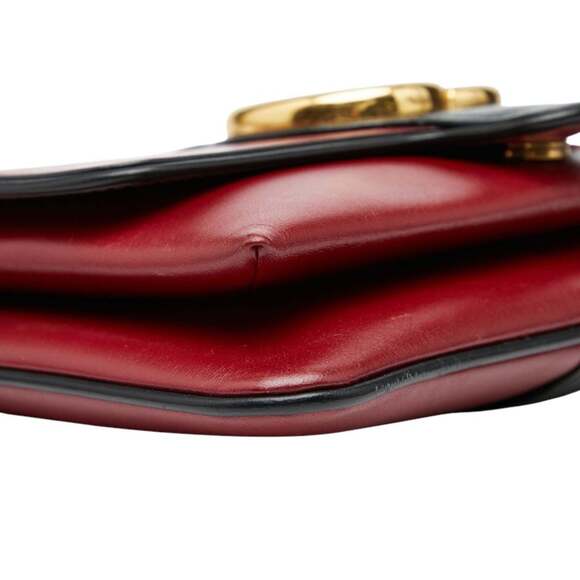 GUCCI Authentic Black Leather GG Marmont Shoulder Bag - Picture 7 of 11